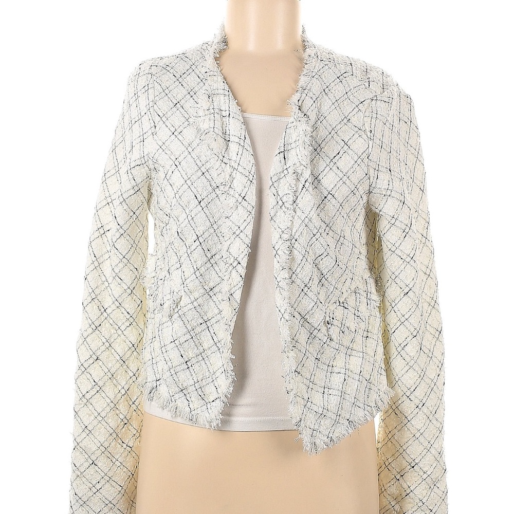 Lovers + Friends Cream and Black Textured Blazer